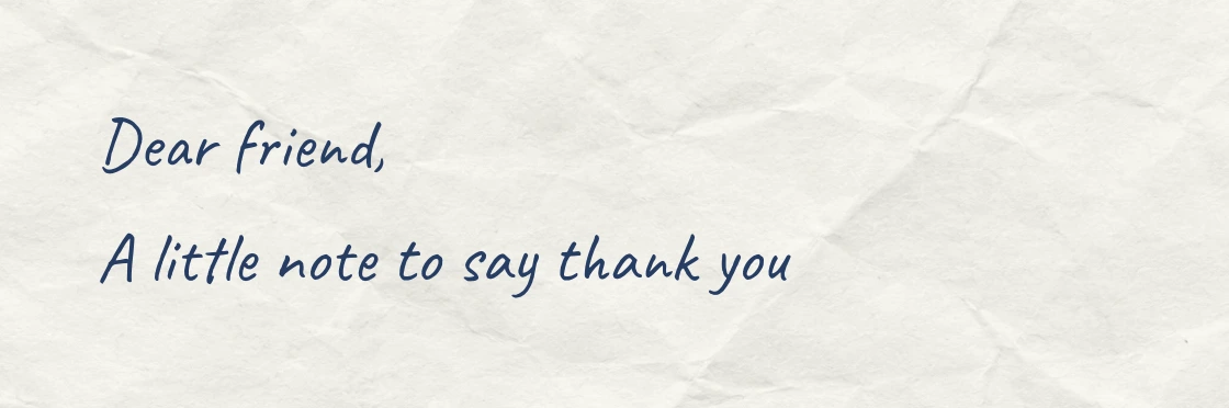 Crumpled handwriting paper at 80 percent intensity behind the same Caveat message