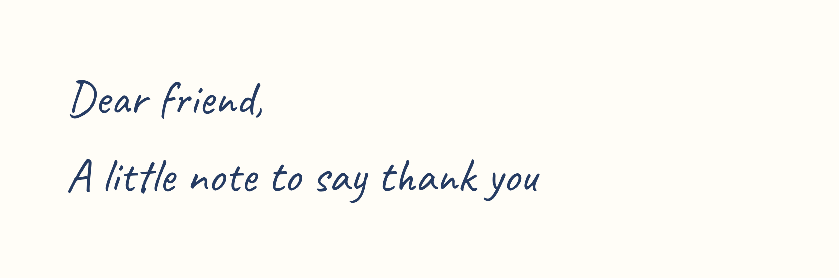 Caveat handwriting on plain cream paper without ruling