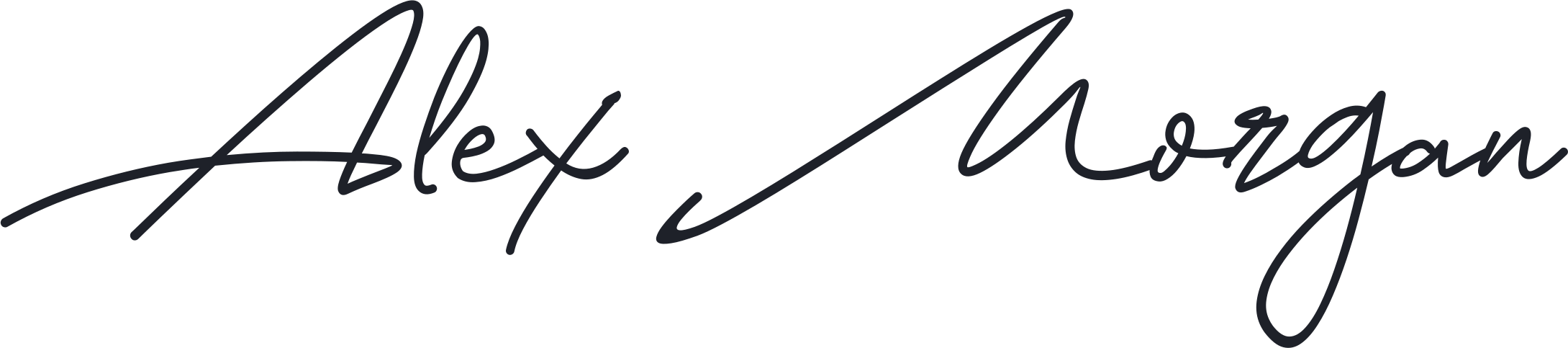 Alex Morgan in Agustina calligraphy for an email signature