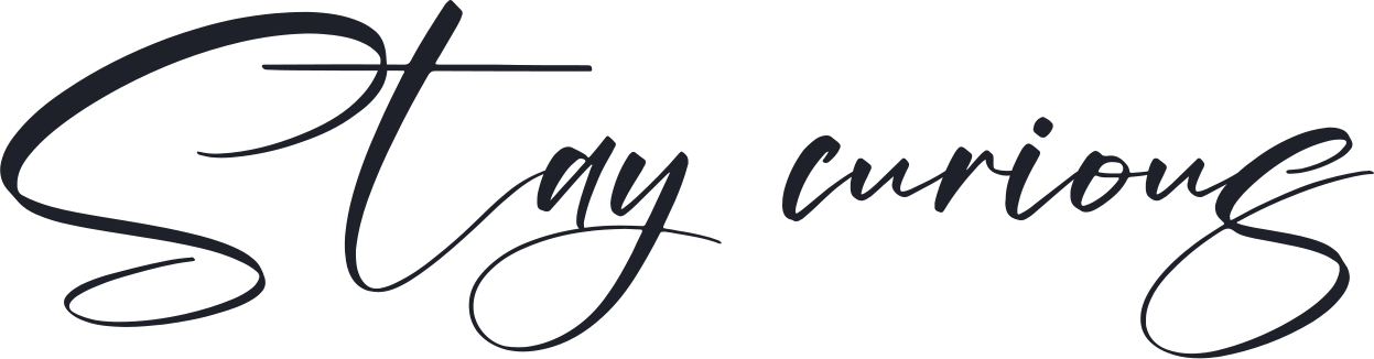 Stay curious in Alishanty calligraphy as a tattoo lettering idea