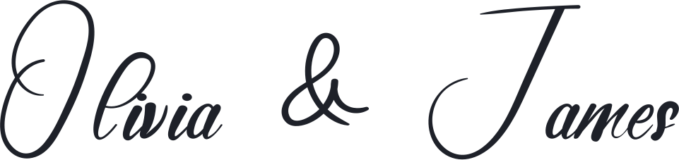 Olivia & James in Elegant Wedding calligraphy for a wedding invitation