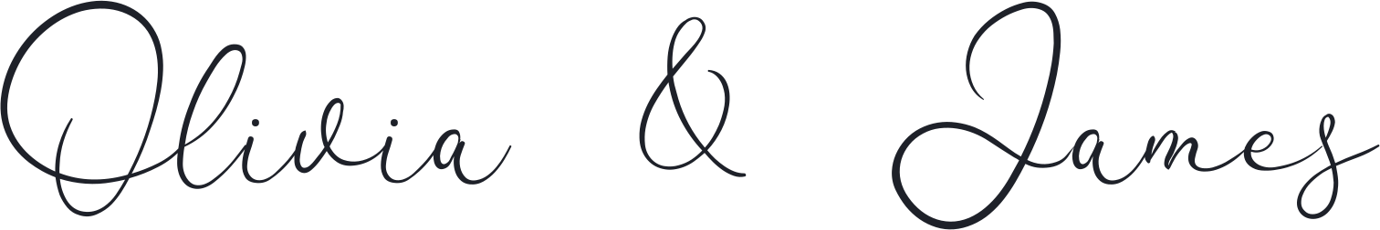 Olivia & James in Flanella calligraphy for a wedding invitation