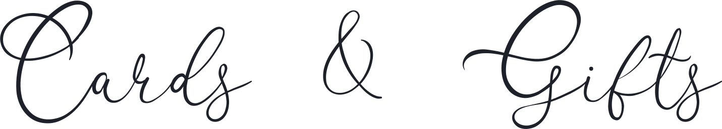Cards & Gifts in Flanella lettering for a wedding table sign