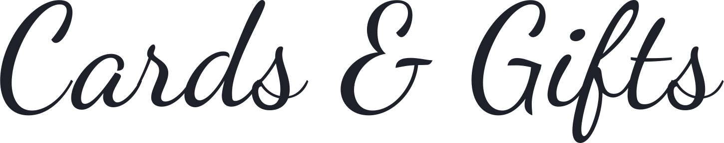 Cards & Gifts in Dancing Script on one line for a wedding table sign