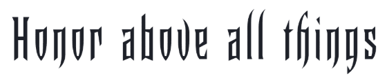 Medieval quotes font examples in V_Kruella font