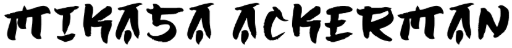 Anime names font examples in Japan Brush font