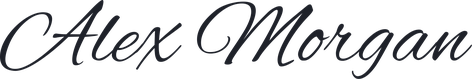 Alex Morgan handwritten signature in Alex Brush font