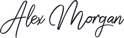 Alex Morgan handwritten signature in Bella Script font