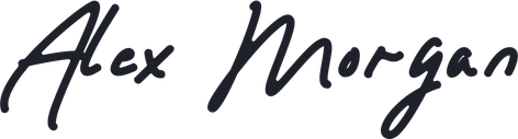 Alex Morgan handwritten signature in Mortega font