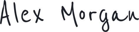 Alex Morgan handwritten signature in Reenie Beanie font