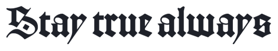 Blackletter tattoo lettering in ALOT Gutenberg B font