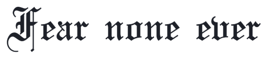 Blackletter tattoo lettering in Olde English font