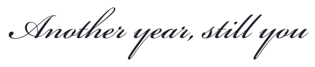 Anniversary text font examples in Bickham Script One font